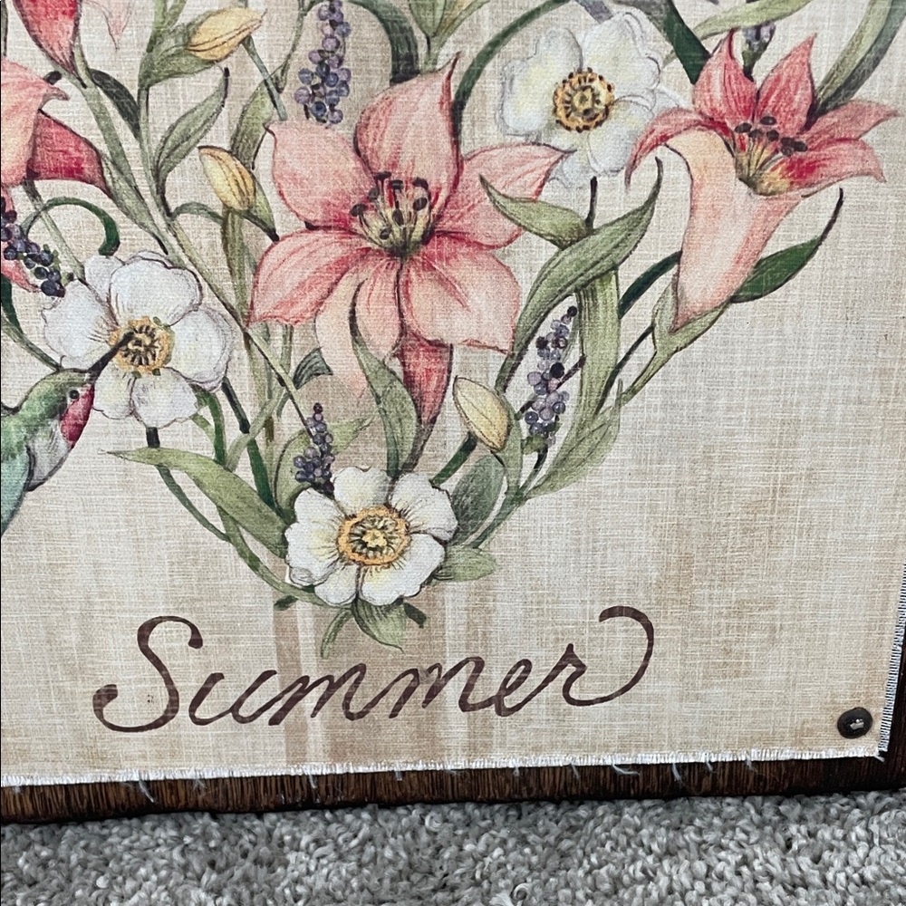 Susan Winget Floral Heart Wall Art with Hummingbirds wall decor - Picture 4 of 5